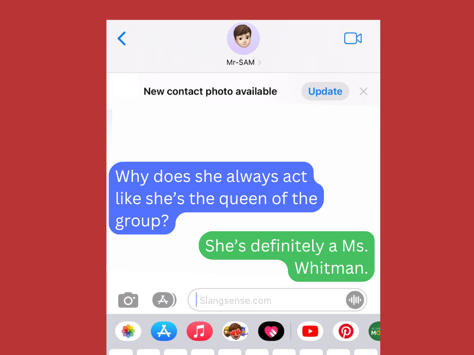 Ms whitman example meaning